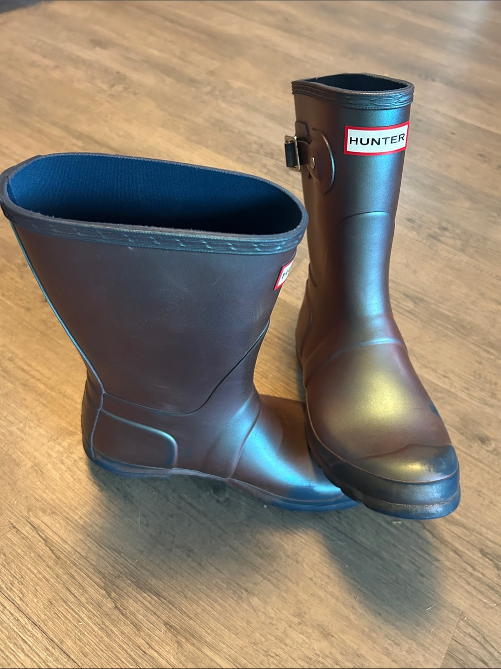 Hunter Short Waterproof Boots in mirage purple green